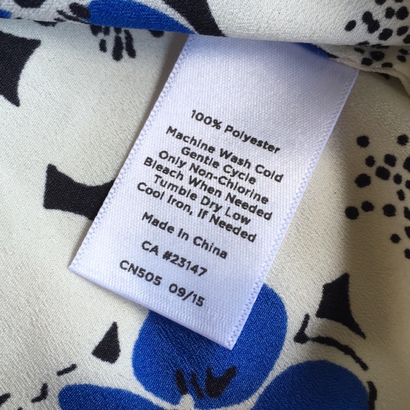 Talbots Petites Blue/Ivory Tunic Top - Picture 8 of 8